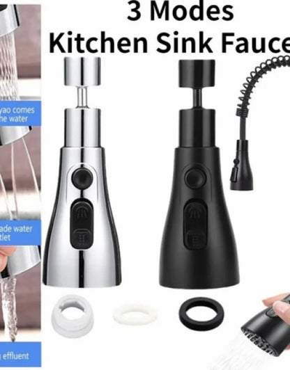 3 Modes Kitchen Faucet Spray Head Water Saving 360 Swivel Ball Nozzle Tap