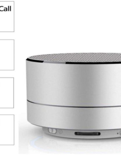 Bluetooth Speaker A10 Mini Portable with Reflective LED Light Compatible with All Smartphone Bluetooth Speaker