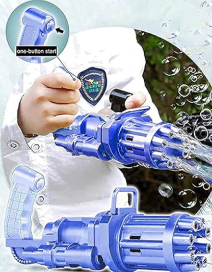 Electric Gatling Bubble Gun Machine Toy for Indoor & Outdoor with 8 Hole in Gun for Girls and Boys