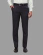 Dark Grey Solid Mid-Rise Stretchable Men's Formal Trousers (SIZE-30,32,34,36)