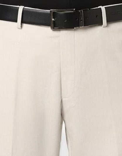 Khaki Solid Mid-Rise Stretchable Men's Formal Trousers (SIZE- 30,32,34,36)