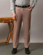 Light Purple Solid Mid-Rise Stretchable Men's Formal Trousers (SIZE- 30,32,34,36)