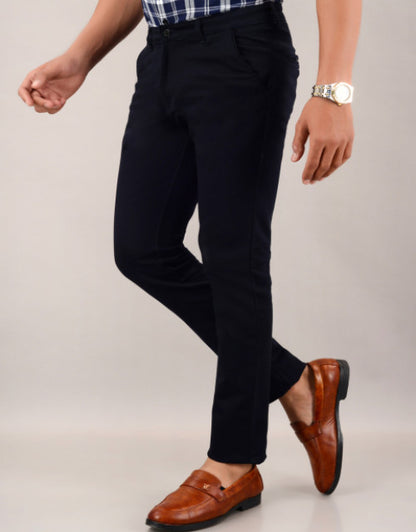 Men's Slim Fit Casual Trouser- Navy Blue (SIZE-30,32,34,36)