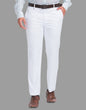 White Solid Mid-Rise Stretchable Men's Formal Trousers (SIZE- 30,32,34,36)