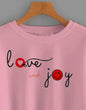 Women Printed Round Neck Cotton Blend Pink T-Shirt